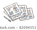 Simple hand-drawn line art plan / proposal 82094351