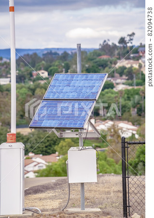 Photovoltaic solar panel for renewable energy on a cloudy day 82094738