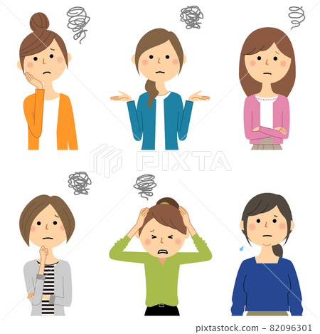 年輕的女士困擾 年輕的女士困擾 82096301