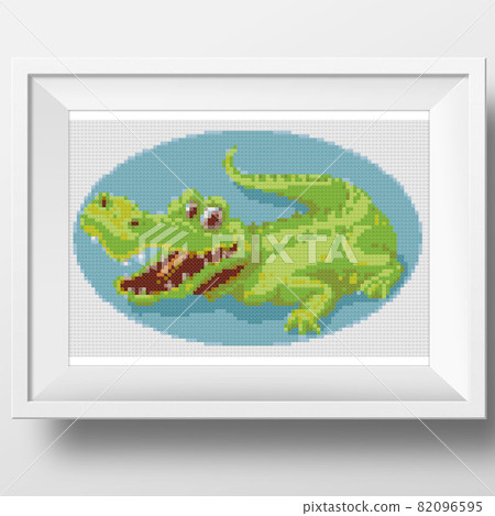 Cartoon animal crocodile on white background. Illustration for the children. Cartoon animal crocodile on white background. Illustration for the children. 82096595
