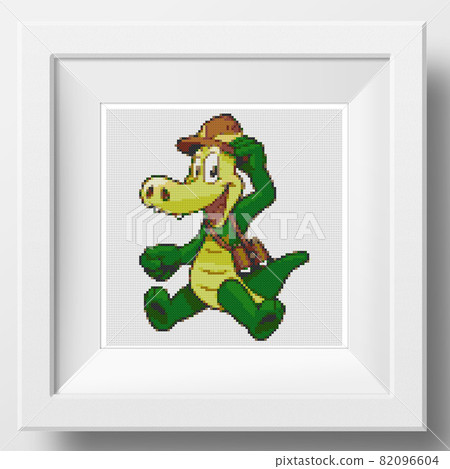 Cartoon animal crocodile on white background. Illustration for the children. Cartoon animal crocodile on white background. Illustration for the children. 82096604