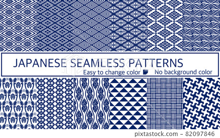 Japanese pattern seamless pattern set 82097846