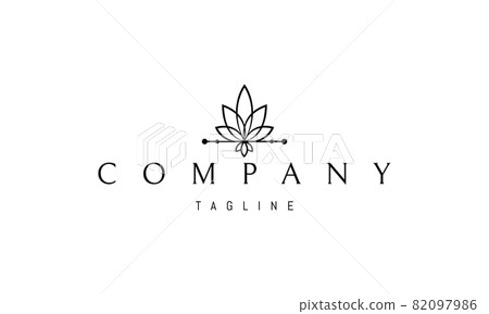 Vector logo on which the abstract image of the leaves in the form of decoration. 82097986