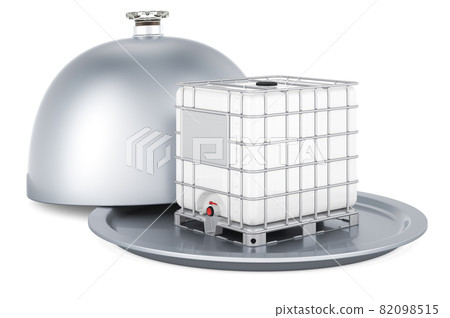 Restaurant cloche with Intermediate bulk container, 3D rendering 82098515