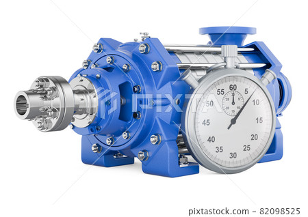 Stopwatch with centrifugal pump, 3D rendering Stopwatch with centrifugal pump, 3D rendering 82098525