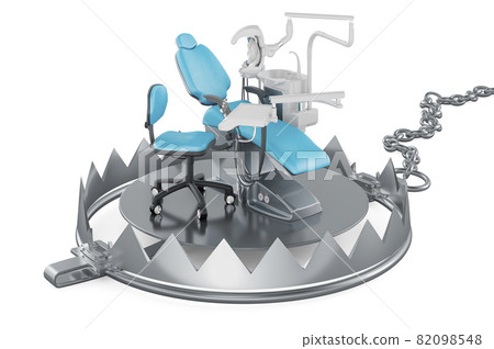 Bear Trap with gynecological examination chair, 3D rendering Bear Trap with gynecological examination chair, 3D rendering 82098548