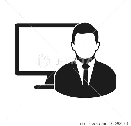 Computer User Icon. Flat style vector EPS.-插圖素材 [82098983] - PIXTA圖庫