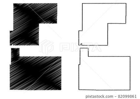 Rio Grande and Weld County, Colorado (U.S. county, United States of America,USA, U.S., US) map vector illustration, scribble sketch Rio Grande and Weld map 82099861