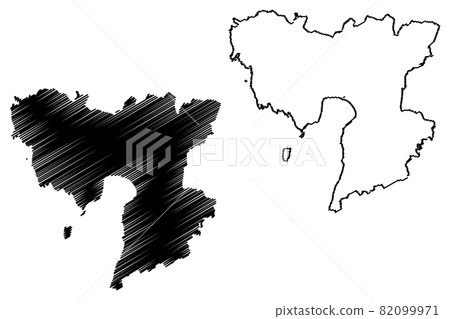 Parnu County (Republic of Estonia, Counties of Estonia) map vector illustration, scribble sketch Parnumaa map 82099971