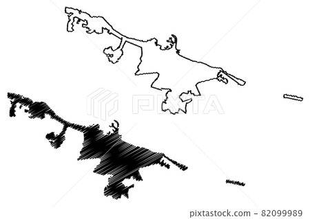 Bari City (Italian Republic, Italy, Apulia) map vector illustration, scribble sketch City of Bari map 82099989