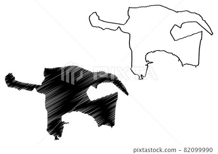 Baku City (Republic of Azerbaijan) map vector illustration, scribble sketch City of Baku map 82099990