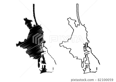 Constanta City (Republic of Romania) map vector illustration, scribble sketch City of Tomis map Constanta City (Republic of Romania) map vector illustration, scribble sketch City of Tomis map 82100059