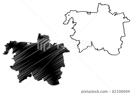 Hanover City (Federal Republic of Germany, Lower Saxony) map vector illustration, scribble sketch City of Hannover map 82100094