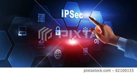 IP Security. Data Protection Protocols. IPSec. Internet and Protection Network concept IP Security. Data Protection Protocols. IPSec. Internet and Protection Network concept 82100133