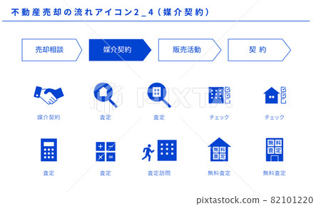Simple icon set 2_4 (mediation contract) of the flow of real estate sale, vector material 82101220