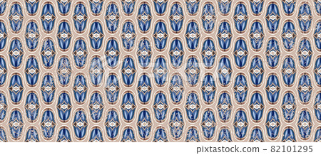 Background with an ethnic destroyed fresco. Floral and geometric ethnic ornaments 82101295