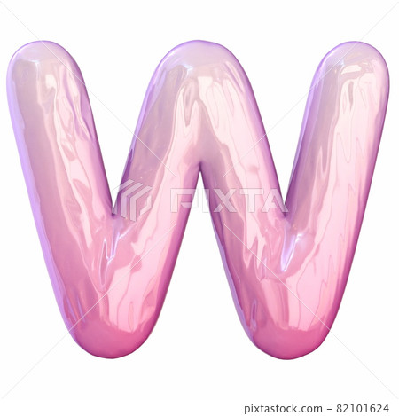 Pink latex glossy font Letter W 3D - Stock Illustration [82101624] - PIXTA