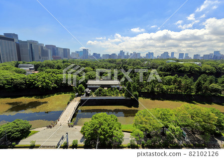 皇居周圍的東京城市景觀 82102126