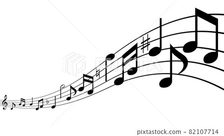 Illustration material of staff and notes 82107714