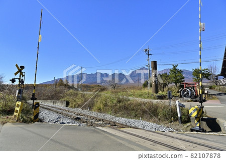 Railroad crossing at the highest point of JR Koumi Line Railroad crossing at the highest point of JR Koumi Line 82107878