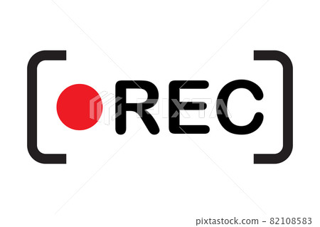 Framed recording sign icon vector currently recording symbol for graphic design, logo, website, social media, mobile app, UI illustration 82108583