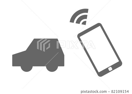 Connected Car Vector Illustration - Stock Illustration [82109154] - PIXTA