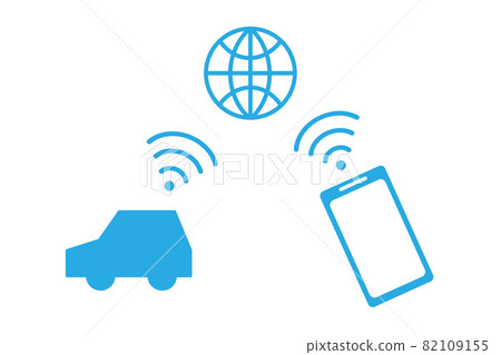 Connected Car Vector Illustration - Stock Illustration [82109155] - PIXTA