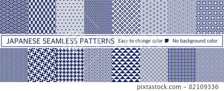 Japanese pattern seamless pattern set 82109336