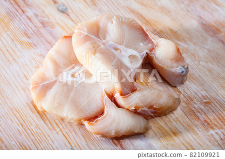 Fresh raw blue shark steaks Fresh raw blue shark steaks 82109921