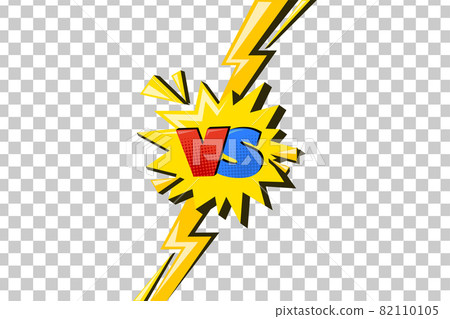 Versus comic design with lightning. Yellow flash with vs symbol in star speech bubble. Vector illustration 82110105