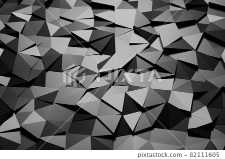 3D illustration with black abstract polygonal mosaic texture 3D illustration with black abstract polygonal mosaic texture 82111605