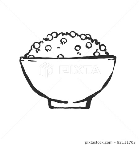 Hand-painted brush painting style illustration of bean rice 82111702