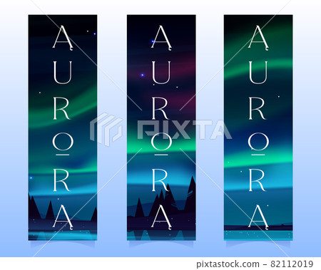 Aurora borealis, northern lights on bookmarks 82112019