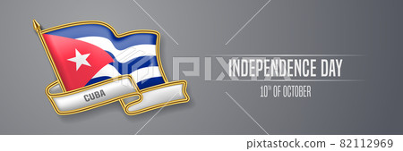 Cuba happy independence day greeting card,... - Stock Illustration ...