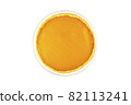 Round empty pumpkin pie without decorations on white isolated background. Thanksgiving Pie Mockup 82113241