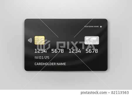 Modern VIP bank card with world map vector mockup 82113563