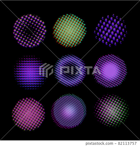 A set of halftone spheres A set of halftone spheres 82113757