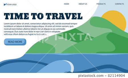 Vector illustration banner template for travel light to the sea, in a flat style. Vector illustration 82114904