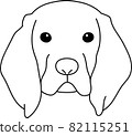 Real! Cute beagle dog face illustration 82115251