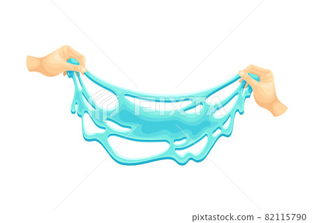 Human Hand with Blue Slime as Viscous Colorful Toy Vector Illustration Human Hand with Blue Slime as Viscous Colorful Toy Vector Illustration 82115790