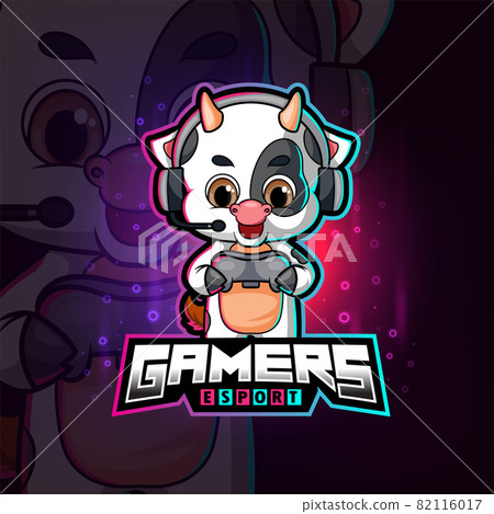 The cute gamer cow esport logo design The cute gamer cow esport logo design 82116017