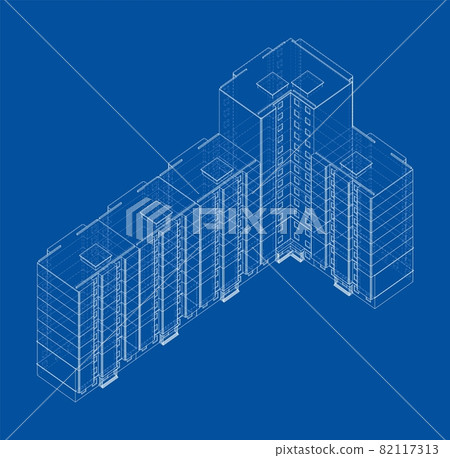Vector multi-storey residential building Vector multi-storey residential building 82117313