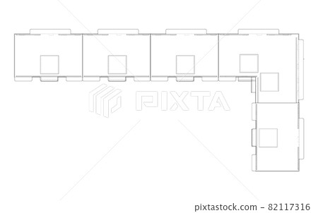 Vector multi-storey residential building 82117316