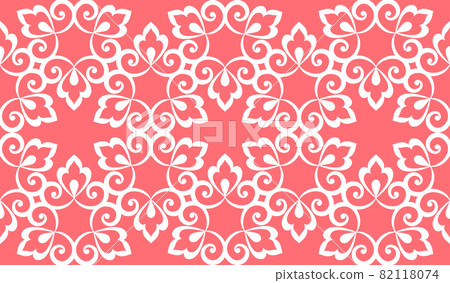 Flower geometric pattern. Seamless background. White and pink 82118074