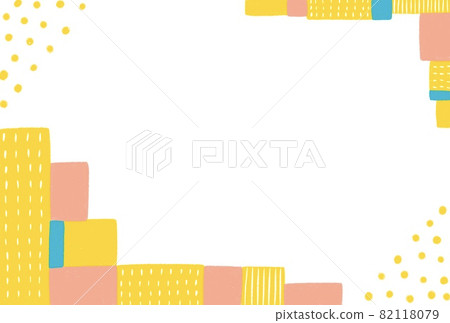 Three-color frame like a pop and cute building block 82118079