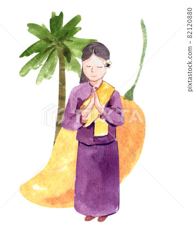 Asian travel watercolor 82120880