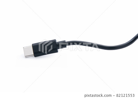 USB type c cable isolated on white background. with clipping path USB type c cable isolated on white background. with clipping path 82121553