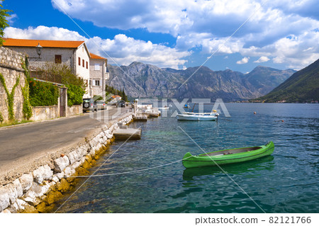 Village Perast on coast of Boka Kotor bay - Montenegro Village Perast on coast of Boka Kotor bay - Montenegro 82121766