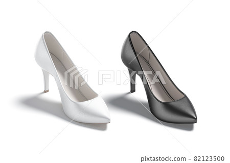 Blsnk black and white high heels shoes mockup, side view Blsnk black and white high heels shoes mockup, side view 82123500