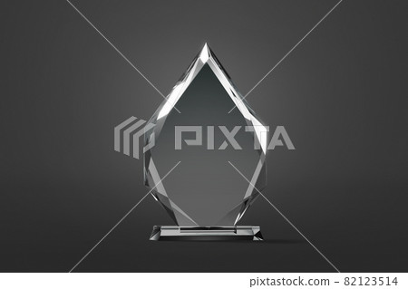 Blank glass arrow shape award mock up, dark background 82123514